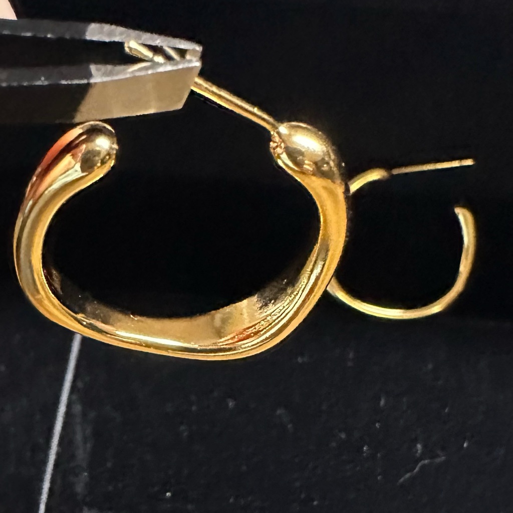 14k Gold Geometric Classy Unique Hoops 24mm